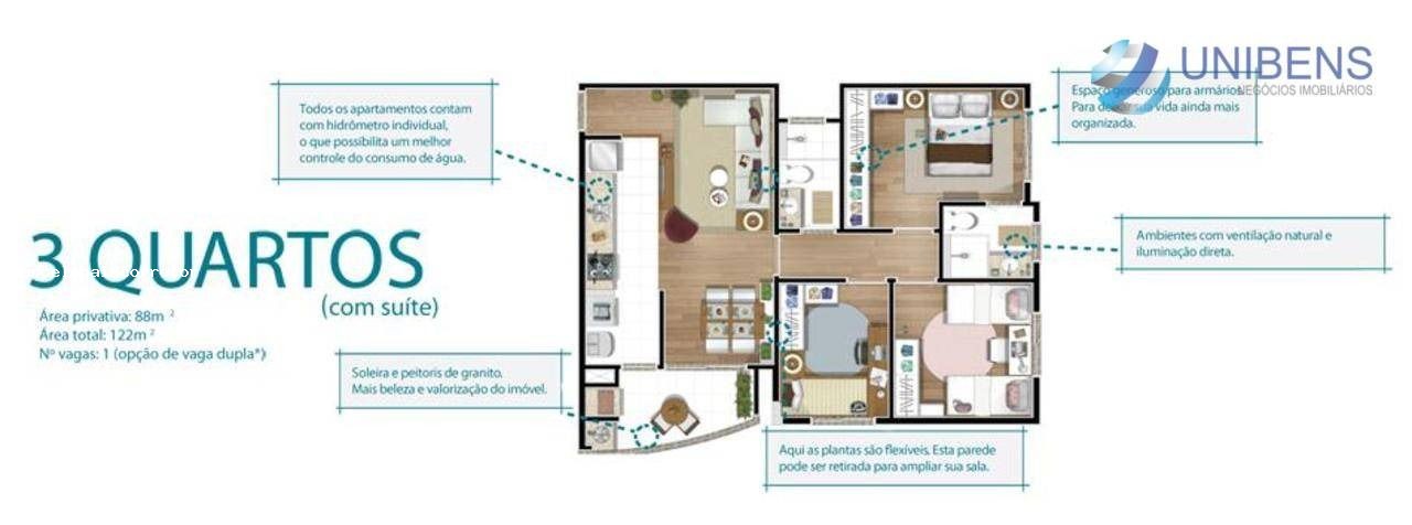 Apartamento para Venda em São José, Jardim Cidade de Florianópolis, 3 dormitórios, 1 suíte, 2 banheiros, 1 vaga - foto 1