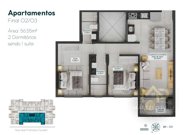 Apartamento para Venda em Biguaçu, Praia João Rosa, 2 dormitórios, 1 banheiro, 1 vaga — foto 6