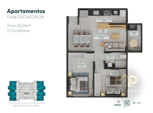 Apartamento para Venda em Biguaçu, Praia João Rosa, 2 dormitórios, 1 banheiro, 1 vaga — foto 7